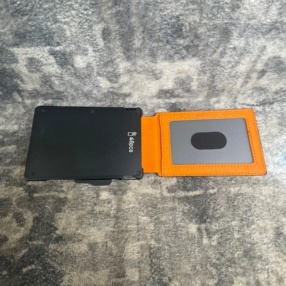 UMWOVEN / Onmover Bifold Pop-Up Card Holder RFID Wallet Carbon Fiber Orange